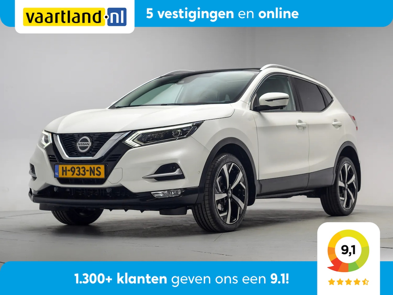 Nissan Qashqai - 1.3 DIG-T 160pk Tekna Aut. [ Navi Panorama 360°cam ] - AutoWereld.nl