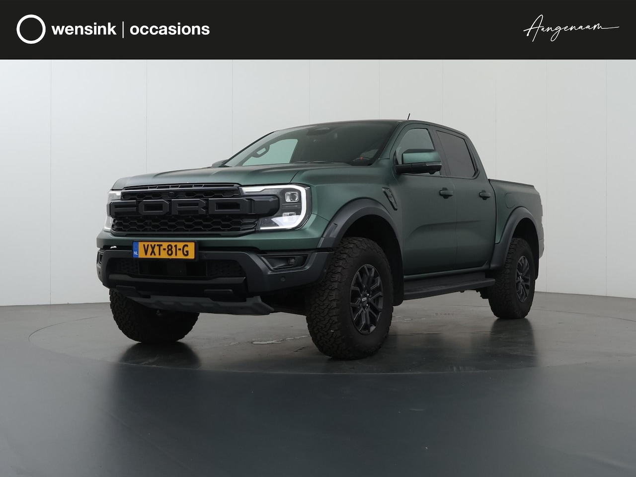 Ford Ranger - 3.0 ECOBOOST | AUT. | DOUBLE CAB | RAPTOR | WRAP DARK GREEN MET. | LEDEREN BEKLKEDING | FO - AutoWereld.nl