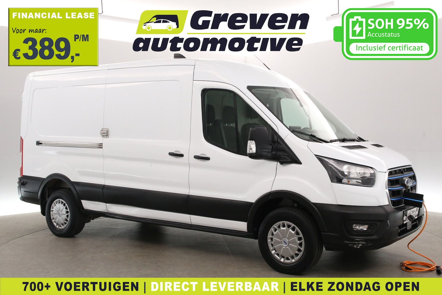 Ford E-Transit - L3H2 68 kWh | Snelladen | SOH 95% | 360° | Clima | 3 Zits | Cruise | Carplay | Parkeersens - AutoWereld.nl