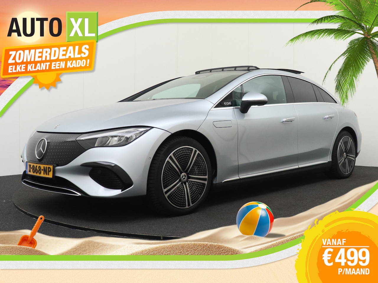 Mercedes-Benz EQE - 300 Luxury Line 89 kWh Warmtepomp Pano-dak Burmester Adapt.Cruise - AutoWereld.nl
