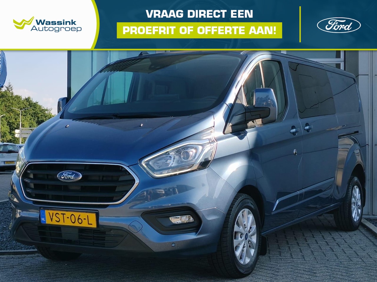 Ford Transit Custom - 300 2.0 TDCI L2H1 Limited DC 170 PK | Automaat | 5 Zits | Trekhaak | 2 Schuifdeuren | Lede - AutoWereld.nl