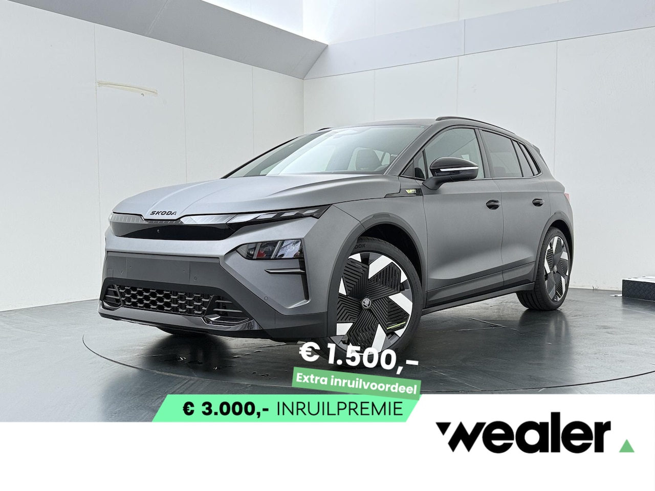 Skoda Elroq - RS 4X4 340 PK | Adaptief Onderstel | Graphite grey matt | Trekhaak | Head-up display | - AutoWereld.nl