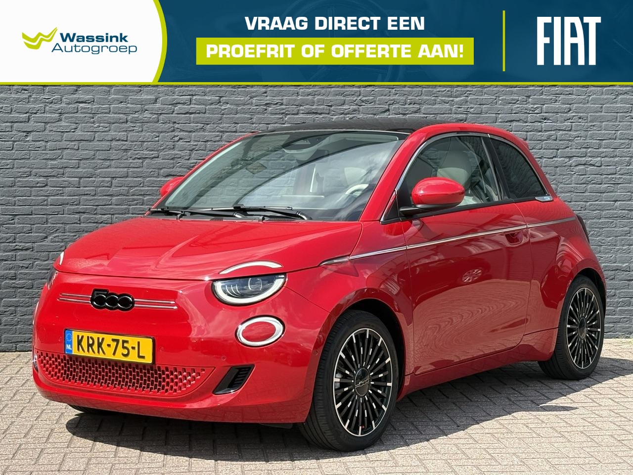 Fiat 500e - La Prima 42 kWh | 321Km WLTP|  Adaptieve Cruise Control | Lane Assist | Glazen dak | JBL A - AutoWereld.nl