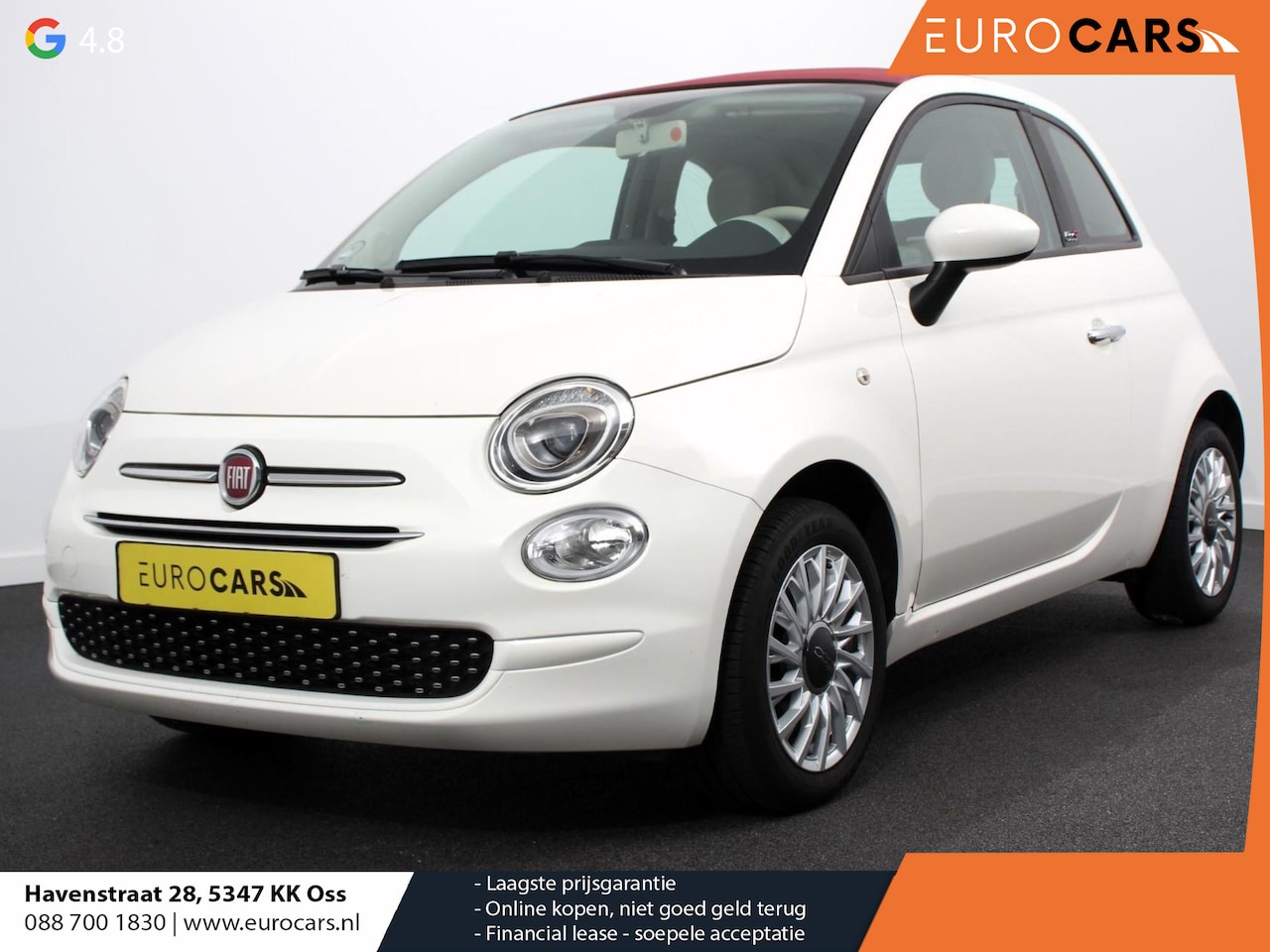 Fiat 500 C - 1.0 69pk Hybrid Lounge Plus Climate Control Navigatie Apple Carplay/Android Auto Parkeerse - AutoWereld.nl