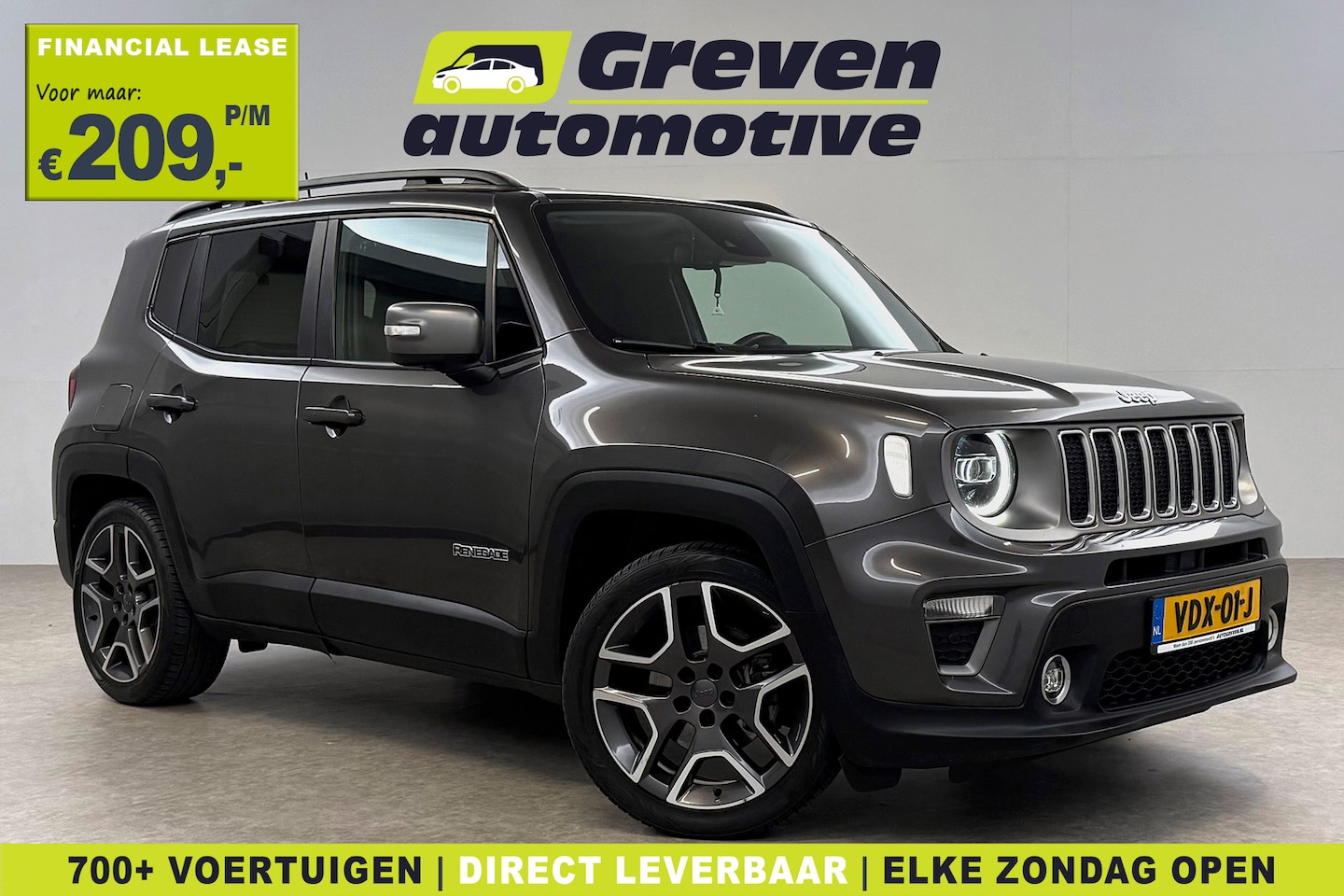 Jeep Renegade - 1.3T Limited 151PK | Grijs Kenteken | VAN | Camera | Carplay | Clima | Cruise | Keyless - AutoWereld.nl