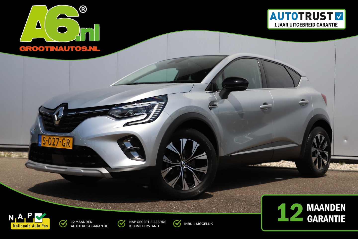 Renault Captur - 1.0 TCe 90 techno Navigatie Achteruitrijcamera Half Leder Carplay Android Climate Cruise C - AutoWereld.nl