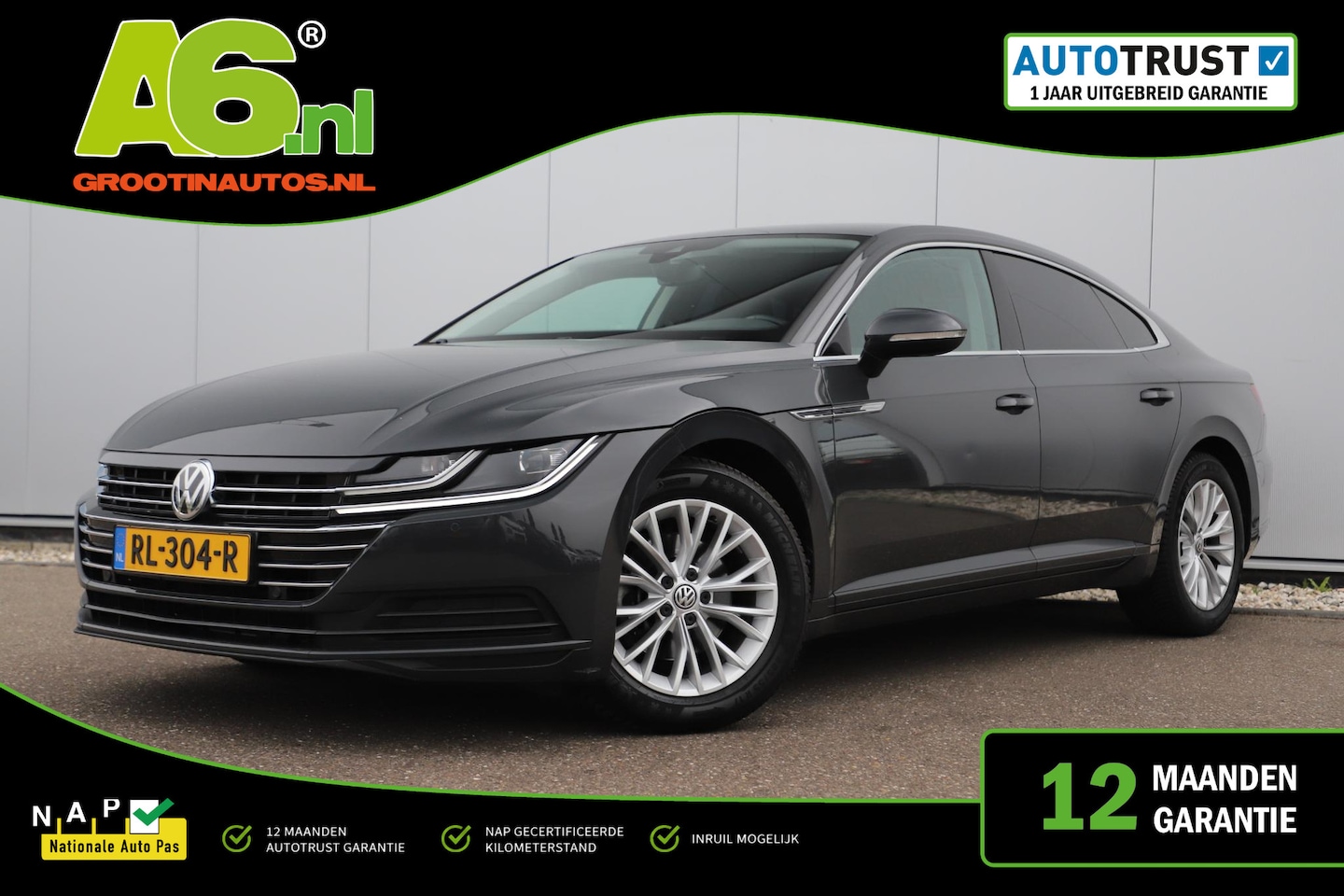 Volkswagen Arteon - 2.0 TDI DSG Automaat 150PK Navigatie Adaptive Cruise Lane Assist Parkeersensoren - AutoWereld.nl