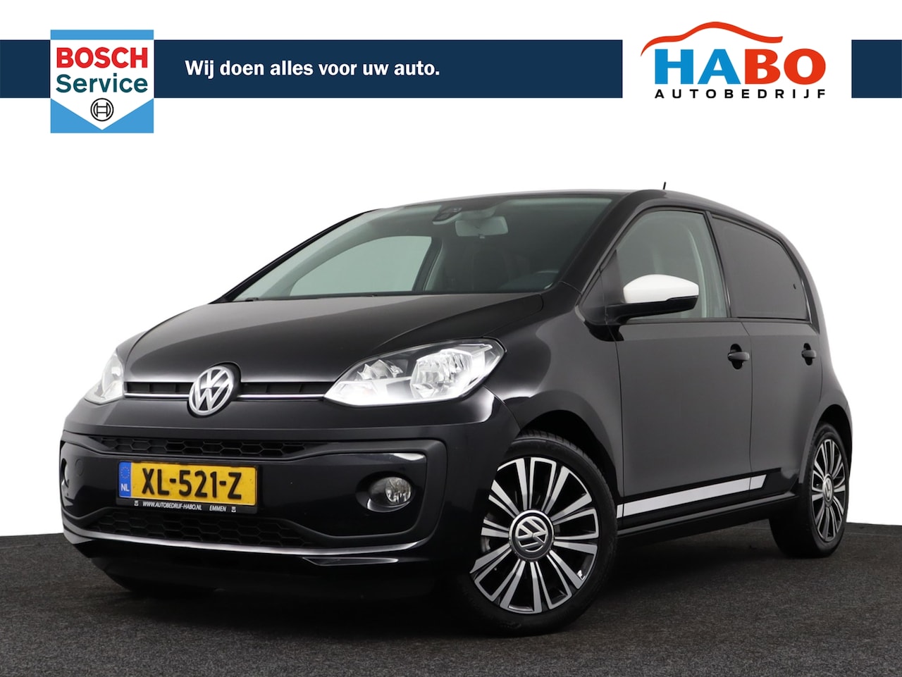 Volkswagen Up! - 1.0 HIGH UP! BLUEMOTION AUTOMAAT ECC/CRUISE/CAMERA/SCHUIF.DAK/PARK.SENS/REGEN.SENS/LMV - AutoWereld.nl