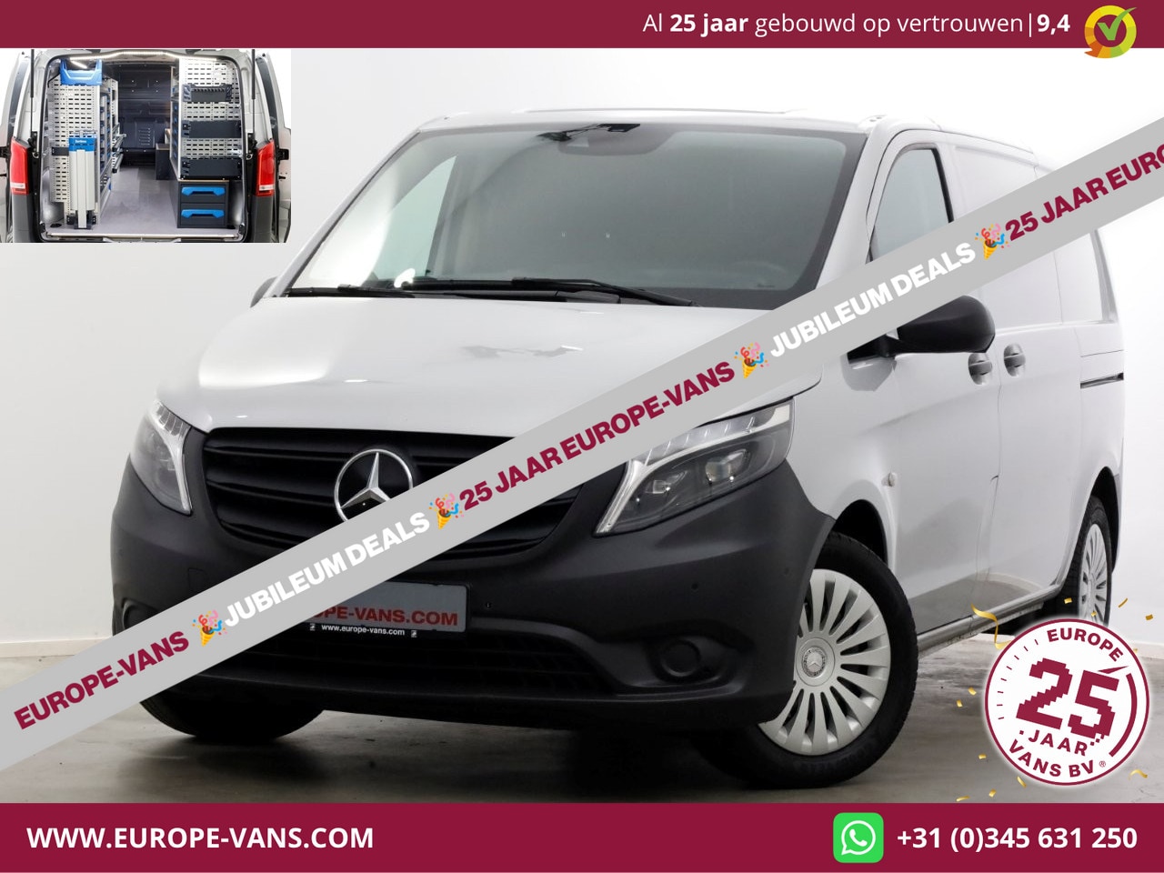 Mercedes-Benz Vito - CDI 136pk Compact 9G Automaat 2x Schuifdeur/LED/Camera/Inrichting 01-2023 - AutoWereld.nl