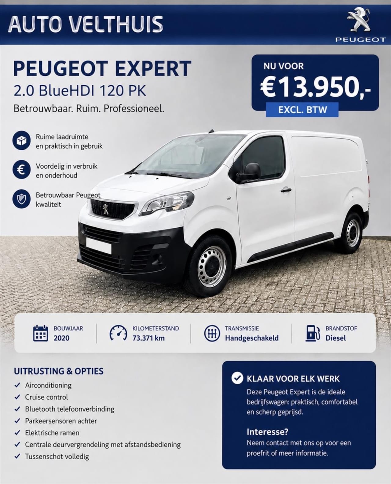 Peugeot Expert - 231S GB 2.0 BlueHDi 120pk 3-pers. *trekhaak, betimmering* - AutoWereld.nl
