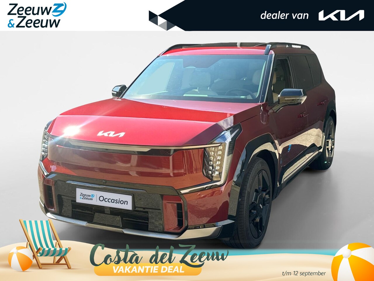 Kia EV9 - GT-line AWD 99,8 kwh | Geventileerde/verwarmde Stoelen | 7 zits | Wireless Carplay | 2500K - AutoWereld.nl