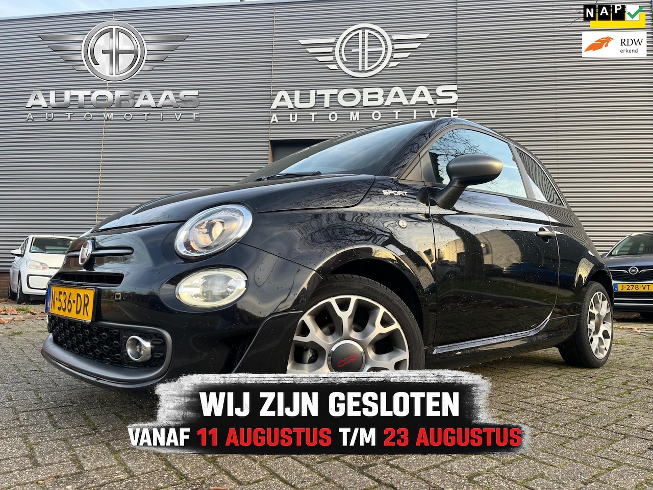 Fiat 500 - 1.0 Hybrid Sport **APK 09-2027** NL-AUTO+NAP+1EIG+NAVI+PANORAMADAK+APPLE CARPLAY+CLIMATE C - AutoWereld.nl