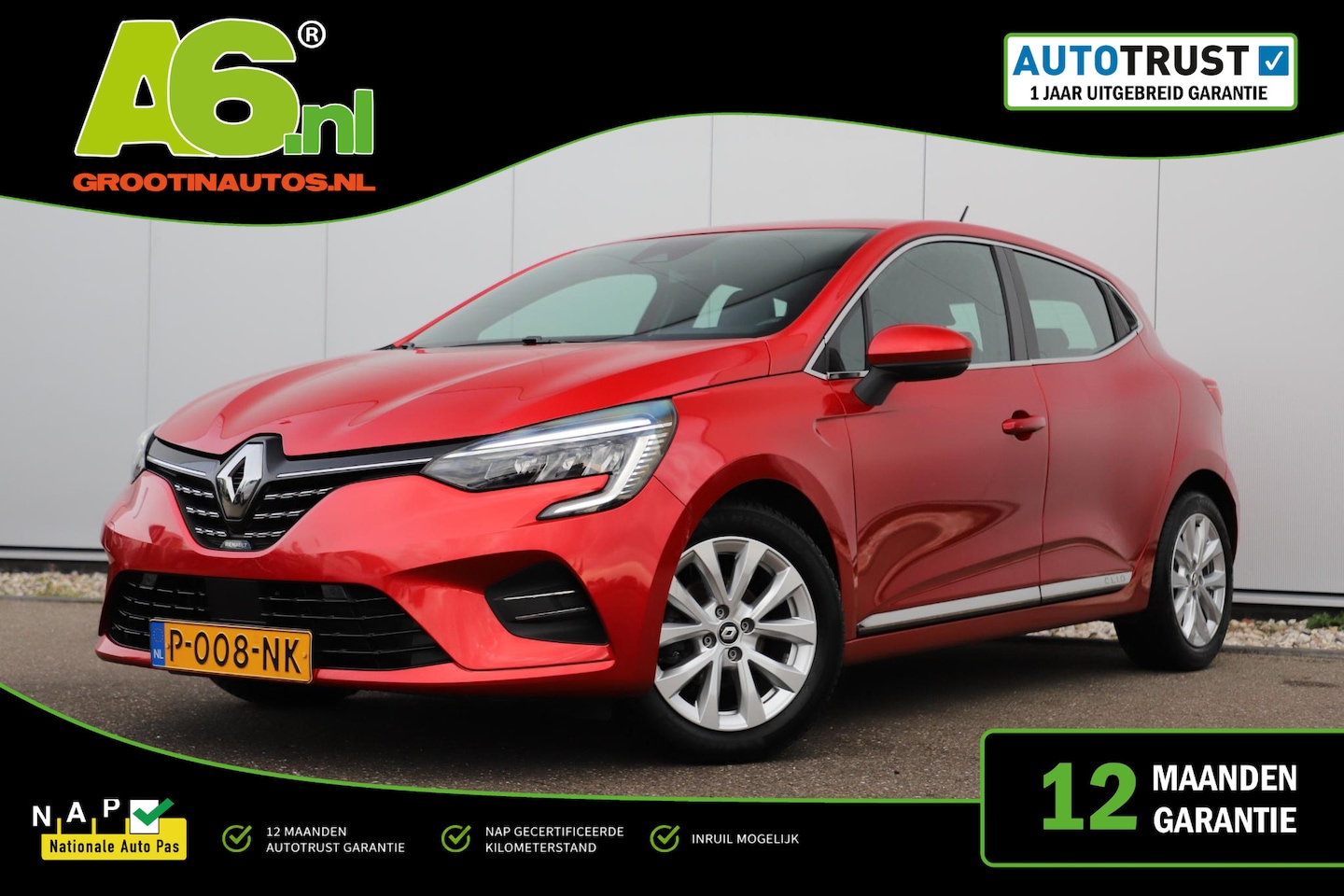 Renault Clio - 1.0 TCe Intens Half Leder 16 inch LMV LED Navigatie Achteruitrijcamera Carplay Android Cli - AutoWereld.nl