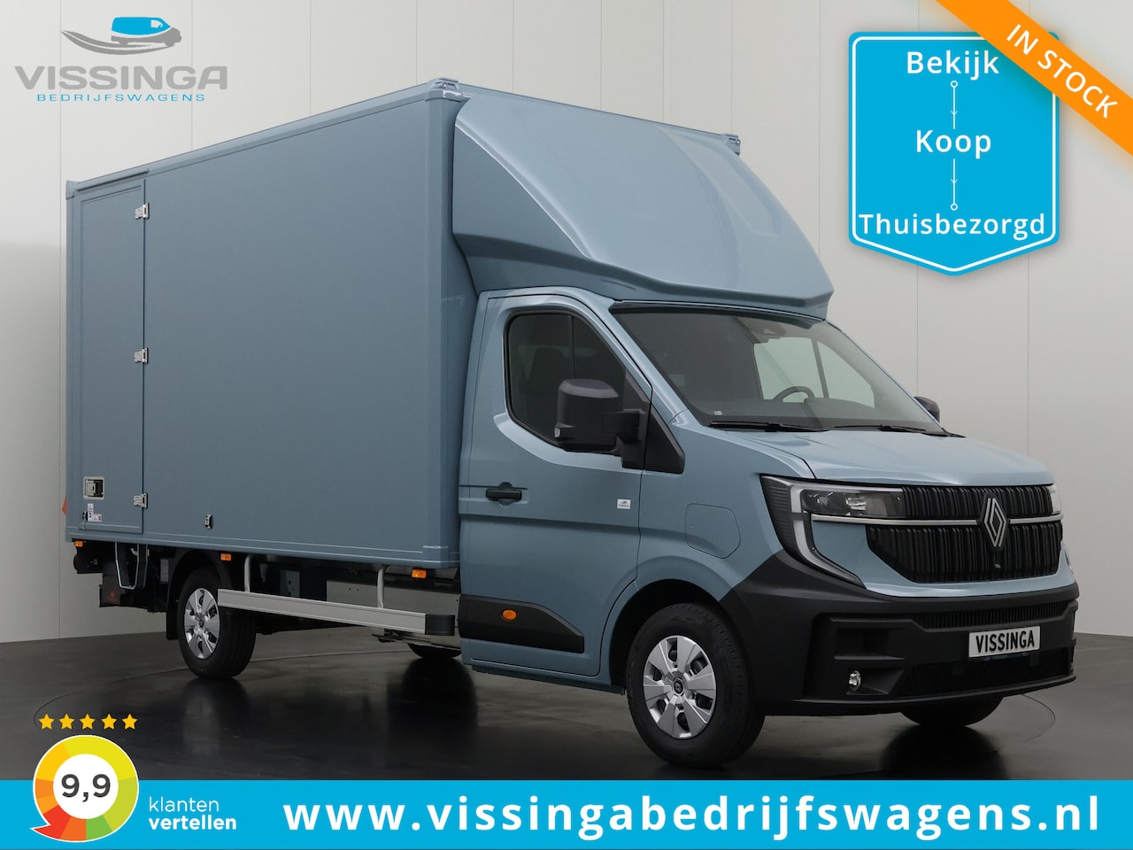 Renault Master E-Tech - Bakwagen blue agave 420x211x232 (20.5m3) 87 kWh - AutoWereld.nl
