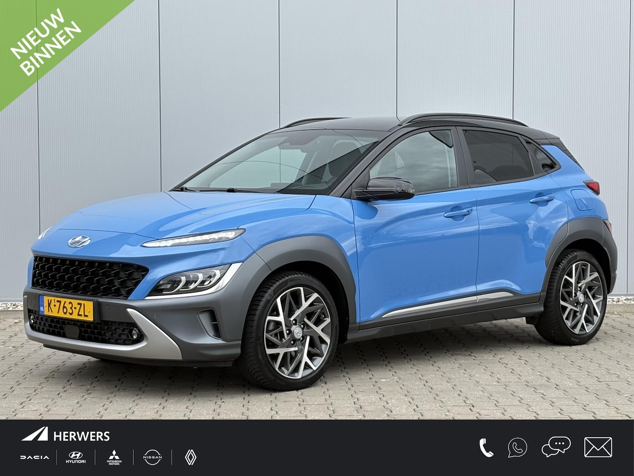 Hyundai Kona - 1.6 GDI HEV Premium / Lederen bekleding / Stoelverwarming en verkoeling / Stuur verwarming - AutoWereld.nl