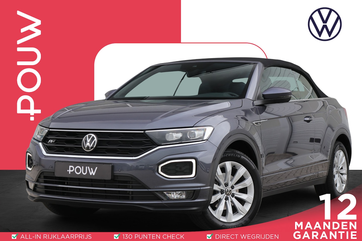 Volkswagen T-Roc Cabrio - 1.5 TSI 150pk DSG R-Line | App Connect | Stoelverwarming | Dodehoeksensor | - AutoWereld.nl