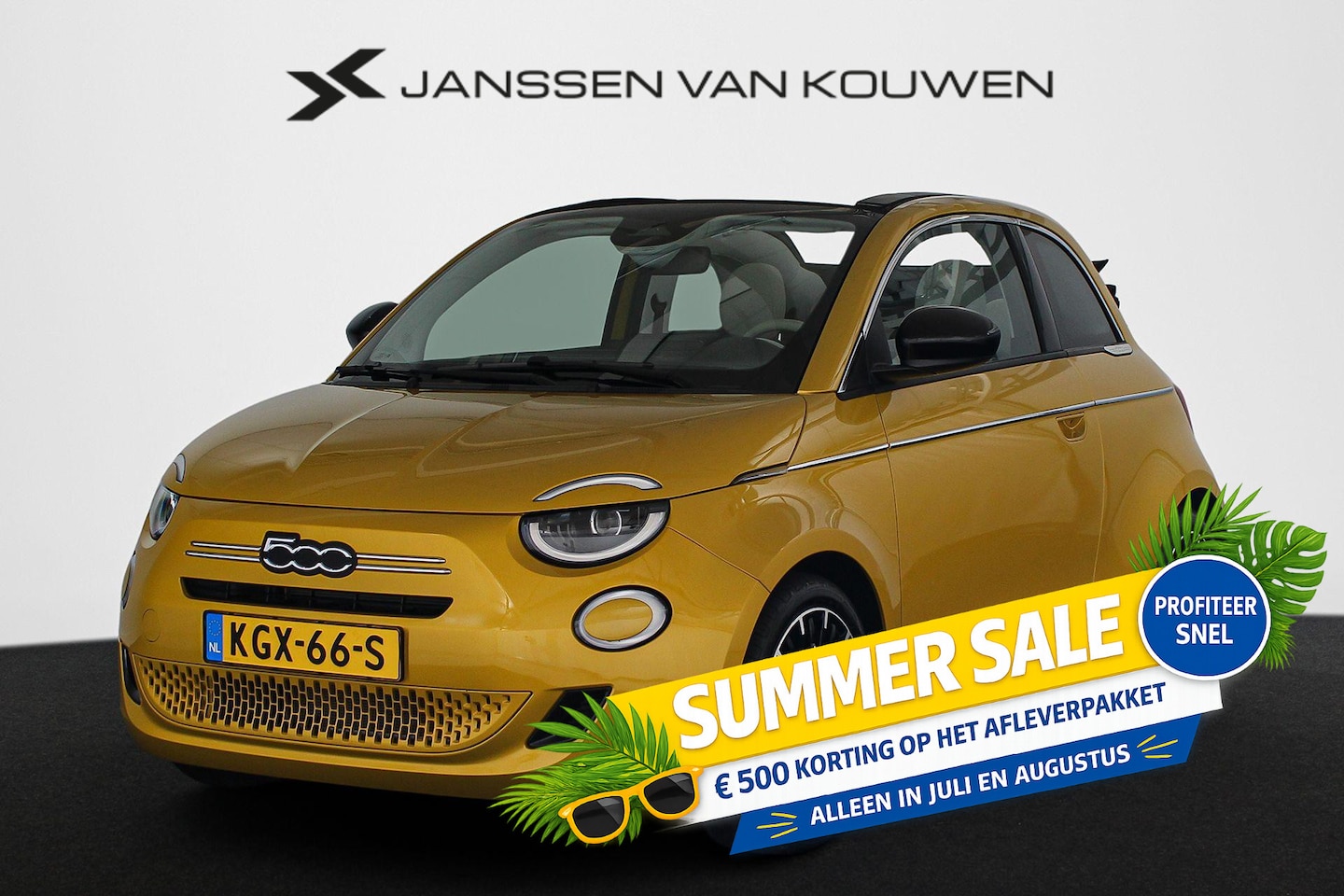 Fiat 500 C - 1.0 Hybrid La Prima Cabrio Camera LED Stoelverwarming Leder - AutoWereld.nl