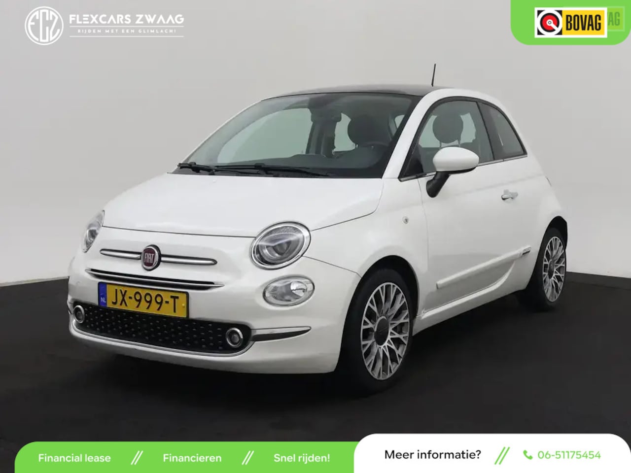Fiat 500 - 0.9 TwinAir Turbo Lounge - Automaat - Panodak - Navi - Climate - Org.NL - AutoWereld.nl