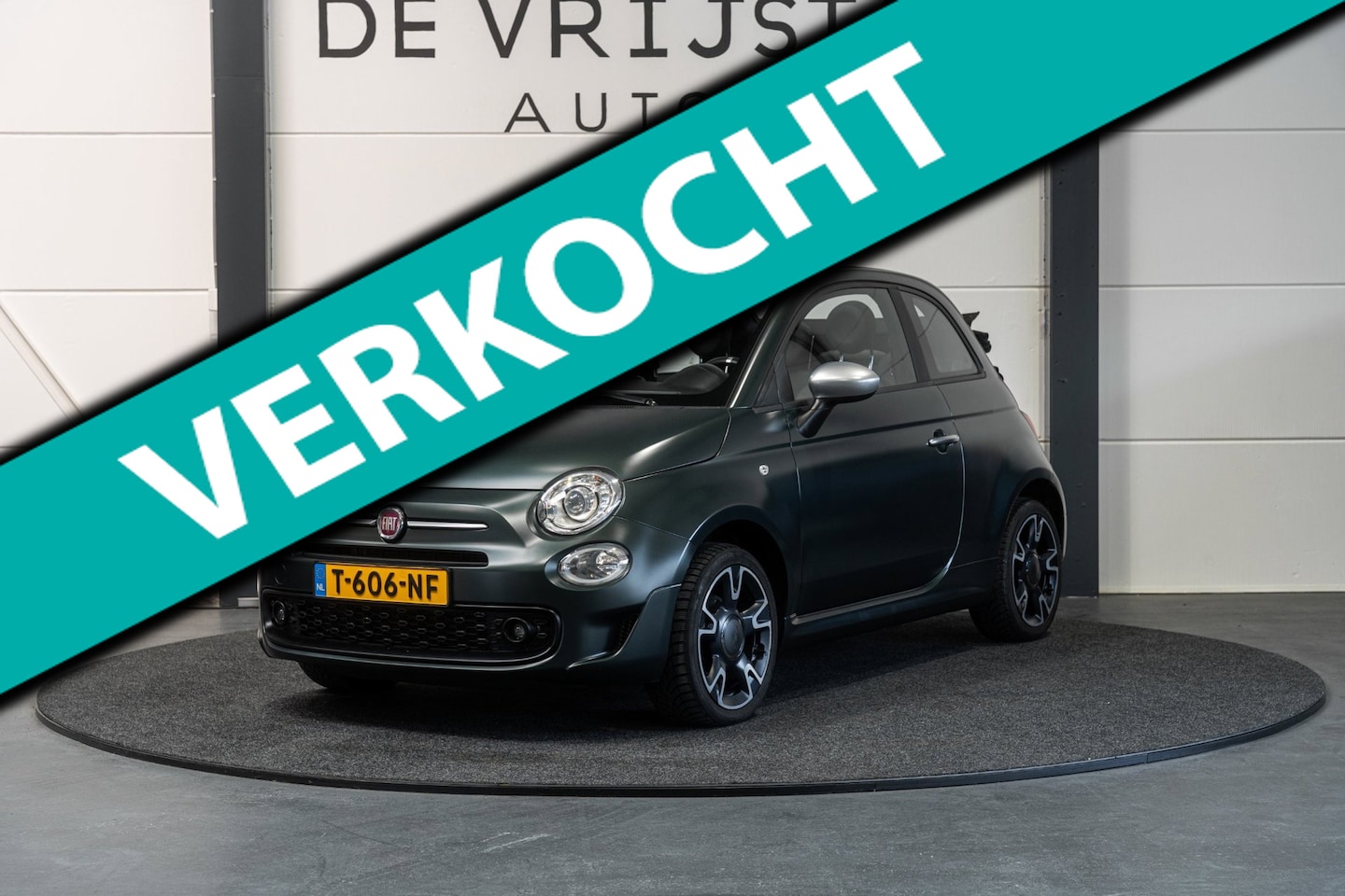Fiat 500 C - 1.2 Sport CABRIO mat groen VOL! - AutoWereld.nl