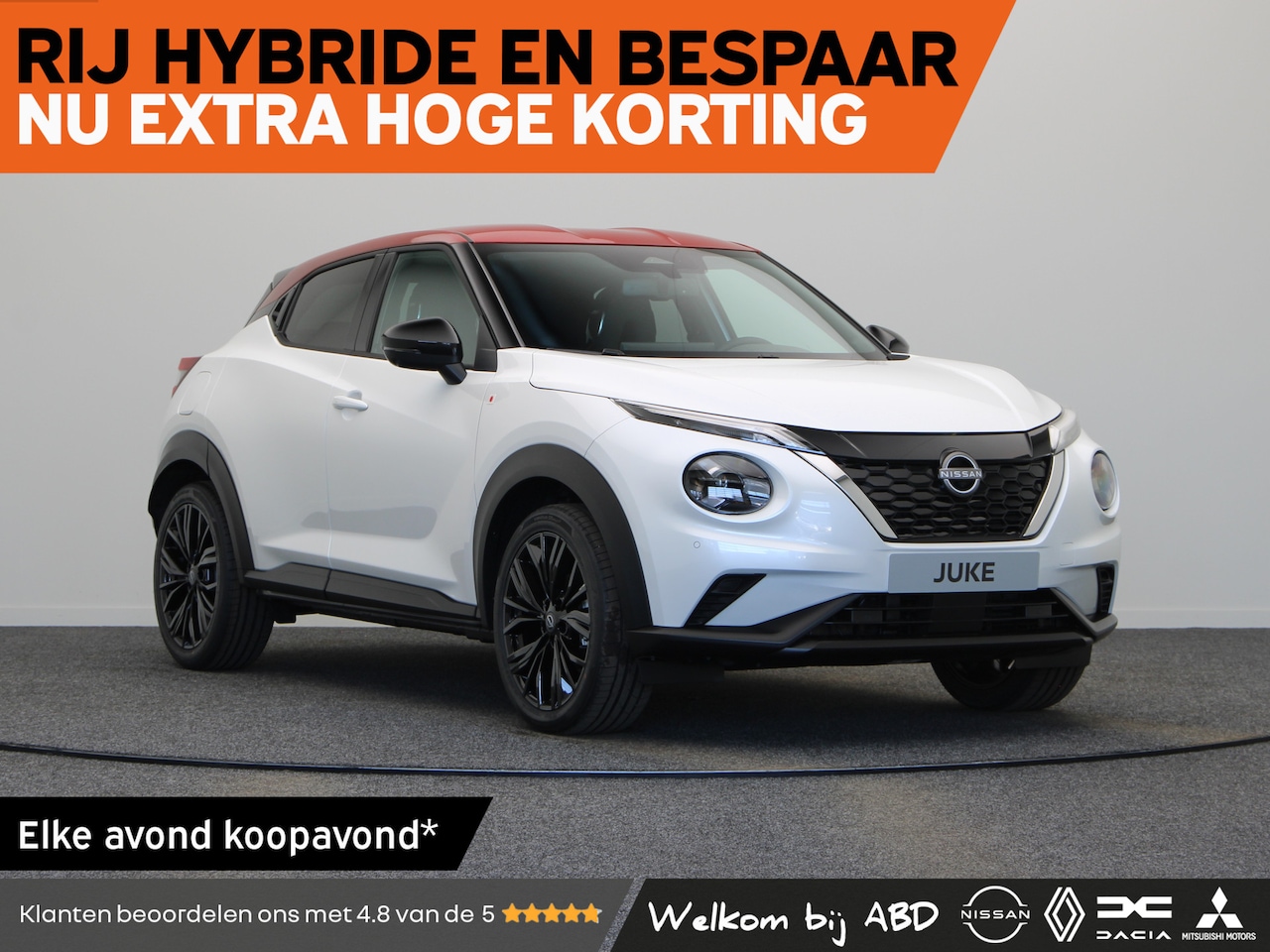 Nissan Juke - Red-line Edition Hybrid 143 | 19" zwarte lichtmetalen velgen | 7" TFT kleurendisplay | Ach - AutoWereld.nl
