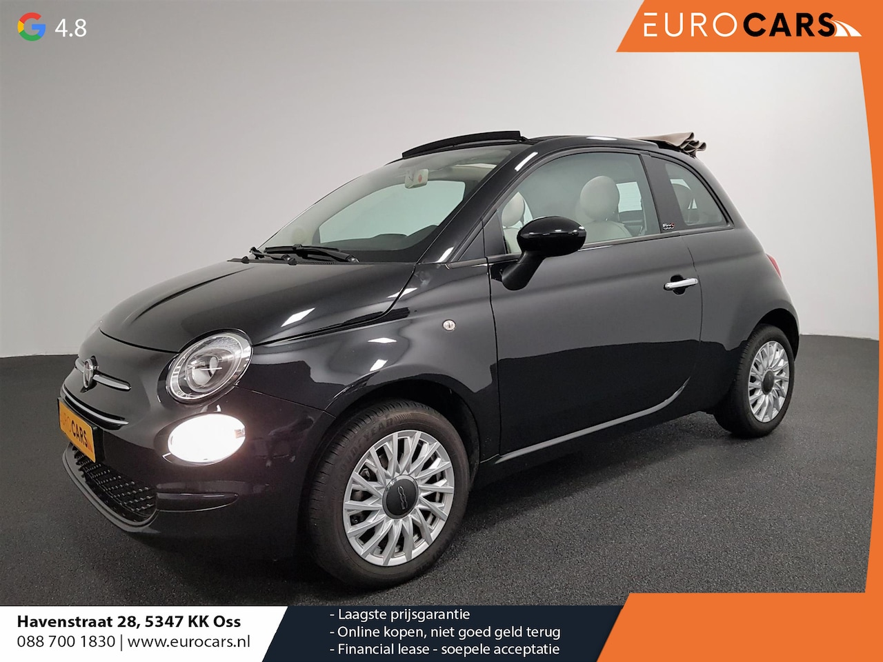 Fiat 500 C - 1.0 Hybrid Lounge + Climate Control Cruise Control DAB Parkeer Sensoren Lichtmetalen velge - AutoWereld.nl