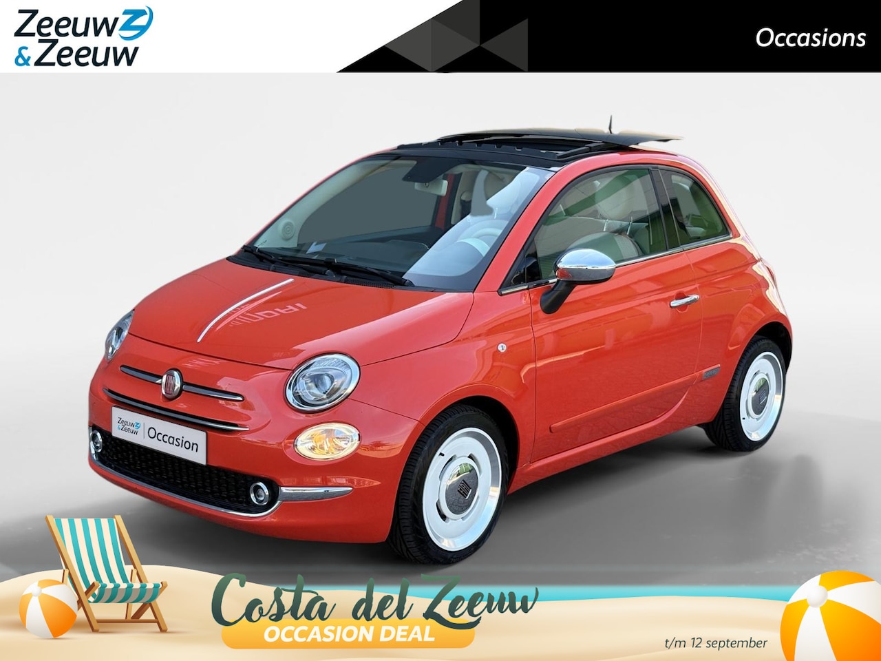 Fiat 500 - 0.9 TwinAir Turbo Sport | Panoramadak | Virtual Dash | Scherm | Bluetooth | Parkeersensore - AutoWereld.nl