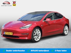 Tesla Model 3 - Long Range AWD 75 kWh SOH 86, 3% / Autopilot / 19'' LM ( € 1.900 ) / 3 Fase / Memory / Pan