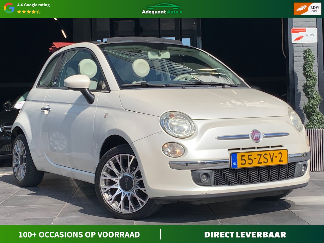 Fiat 500 C - 1.2 Lounge|Cabriodak|PDC|Airco|Half Leder|El.Raam - AutoWereld.nl