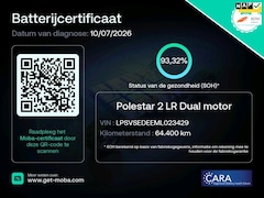 Polestar 2 - 2 Long Range Dual Motor Launch Edition 78kWh 93% SOH Trekhaak 1e Eig NL-Auto Rijklaarprijs