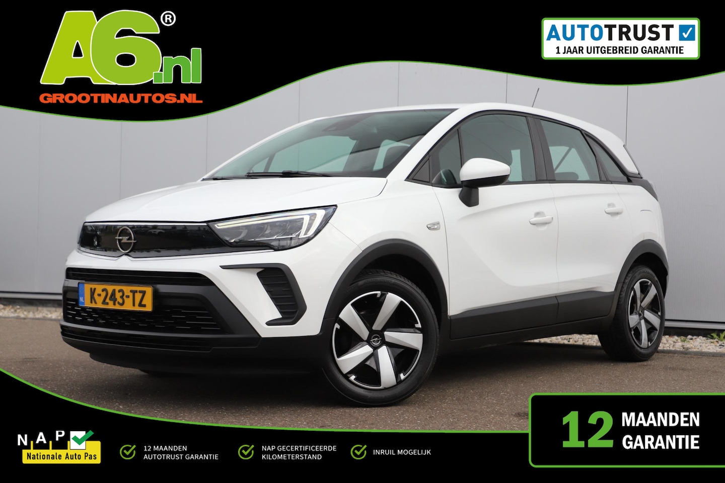 Opel Crossland - 1.2 Edition NIEUW MODEL Carplay Android Navigatie Airco Cruise Control Rijstrooksensor - AutoWereld.nl