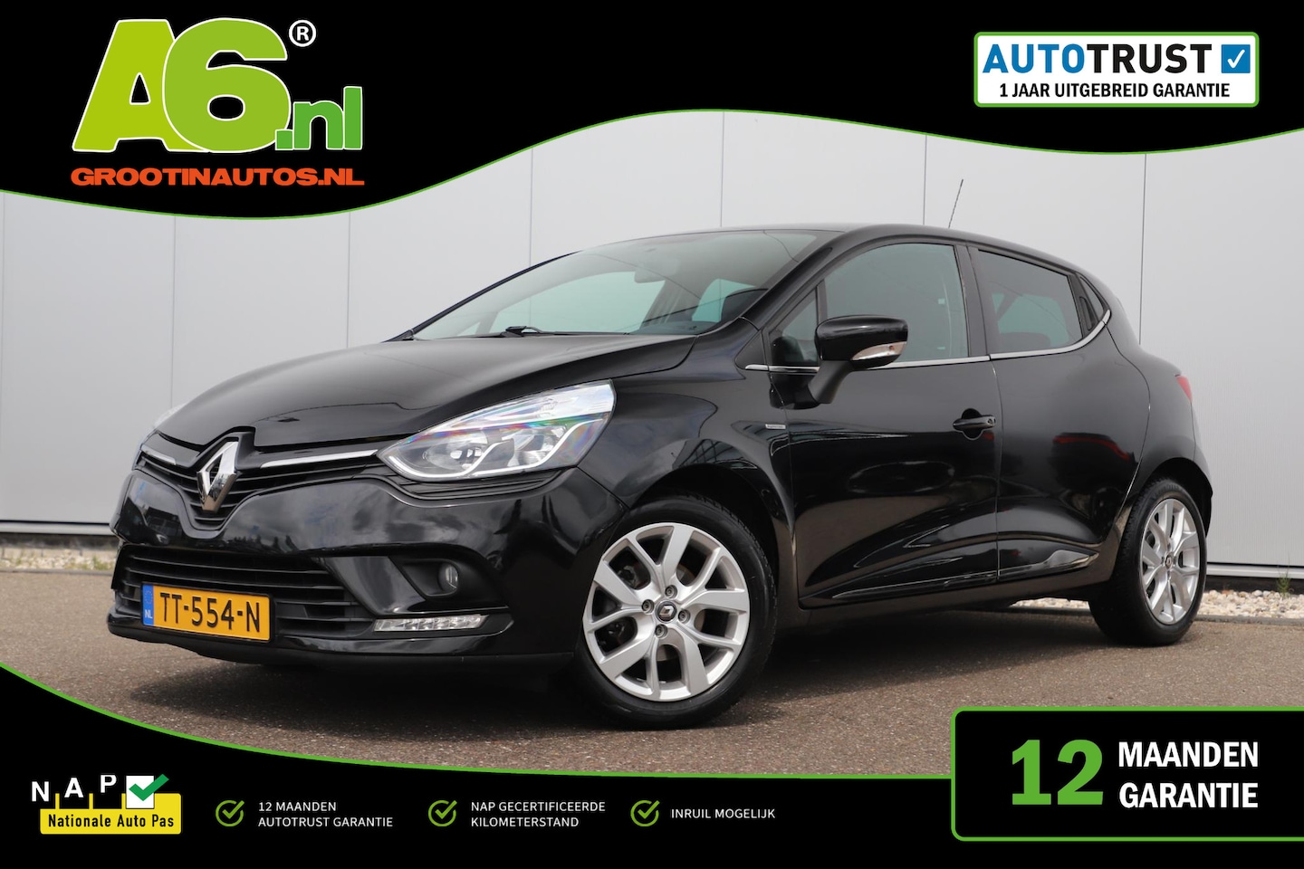 Renault Clio - 0.9 TCe Limited Navigatie Bluetooth 16 inch LMV Airco Cruise Control Donkere Ramen - AutoWereld.nl