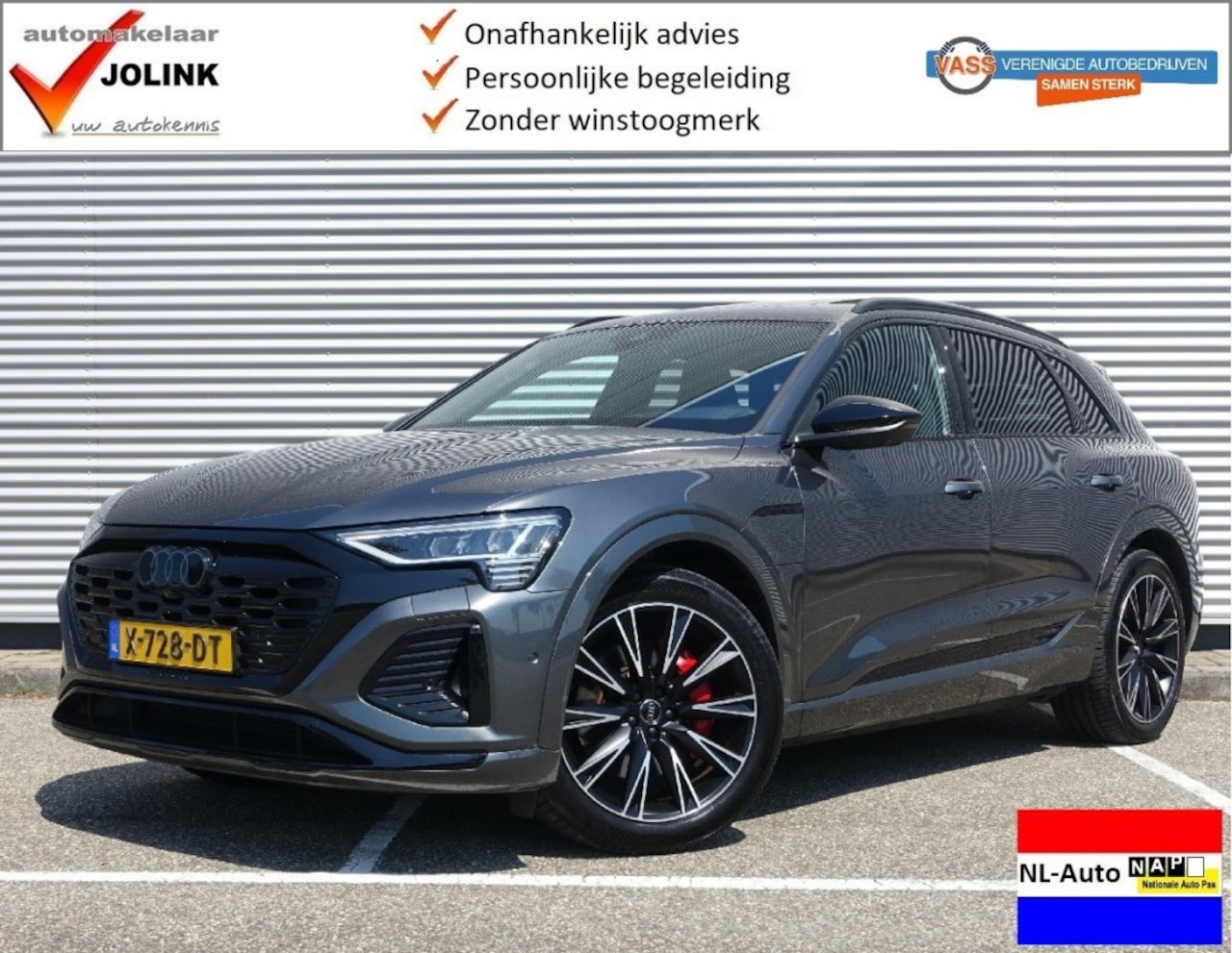 Audi Q8 e-tron - 55 Quattro S-Edition Competition I NL-Auto I 1e Eig. I 100% dealer I SOH 91,45% I BenO I - AutoWereld.nl