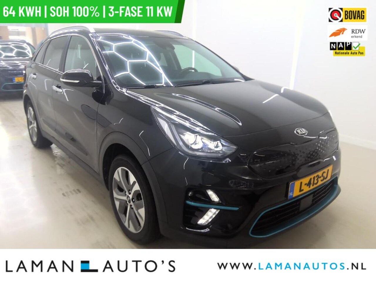 Kia e-Niro - DynamicPlusLine 64 kWh | SOH 100% | 3-fase | Open dak CarPlay ECC Nav ACC 17" LMV LED Came - AutoWereld.nl