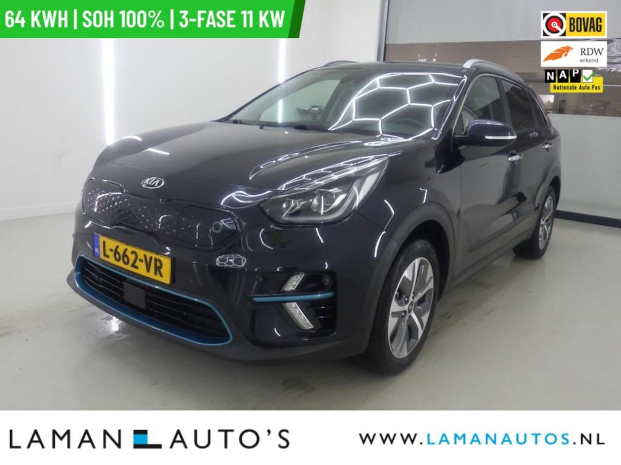 Kia e-Niro - DynamicPlusLine 64 kWh | SOH 100% | 3-fase | Open dak CarPlay ECC Nav ACC 17" LMV LED Came - AutoWereld.nl