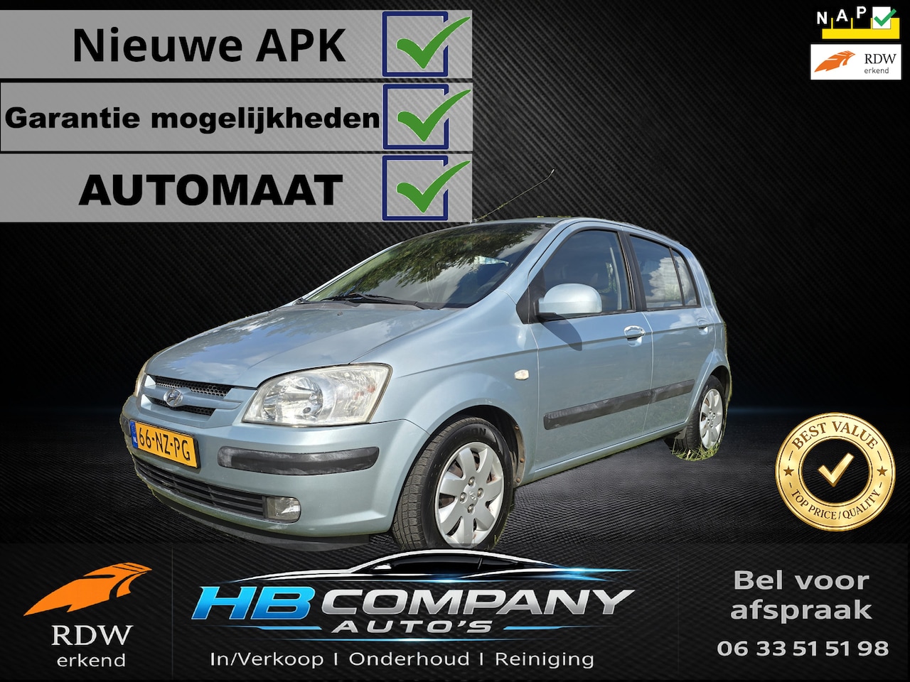 Hyundai Getz - 1.3i GLS AUTOMAAT | Airco | Nieuwe APK | NAP - AutoWereld.nl