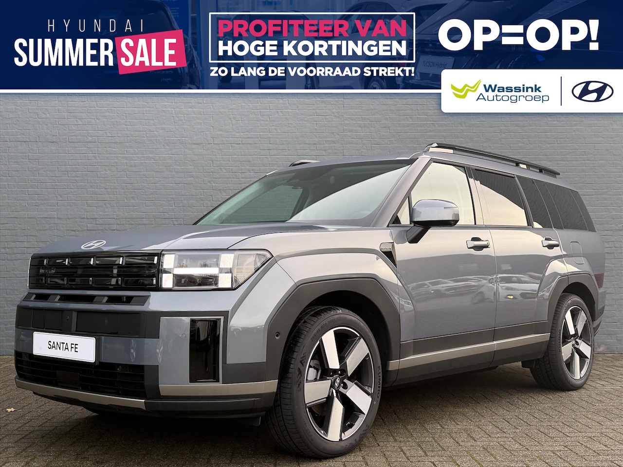 Hyundai Santa Fe - New 1.6 T-GDi HEV 215pk Aut 7 zitter Premium Sky I Showroom opruiming - AutoWereld.nl