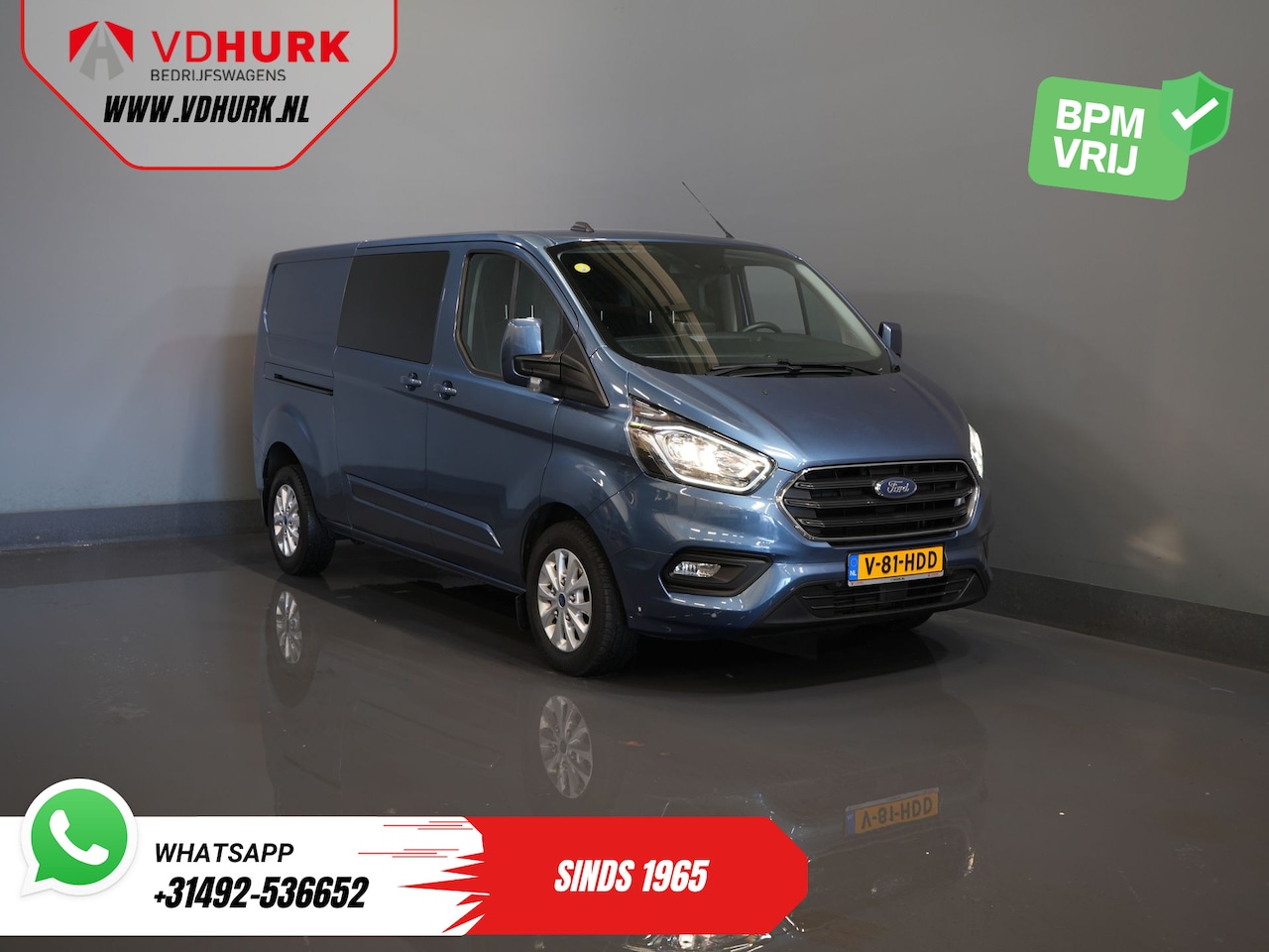 Ford Transit Custom - 2.0 TDCI 170 pk Aut. L2 DC Dubbel Cabine 2xSchuifdeur/ Carplay/ Stoelverw./ Navi/ Airco/ C - AutoWereld.nl