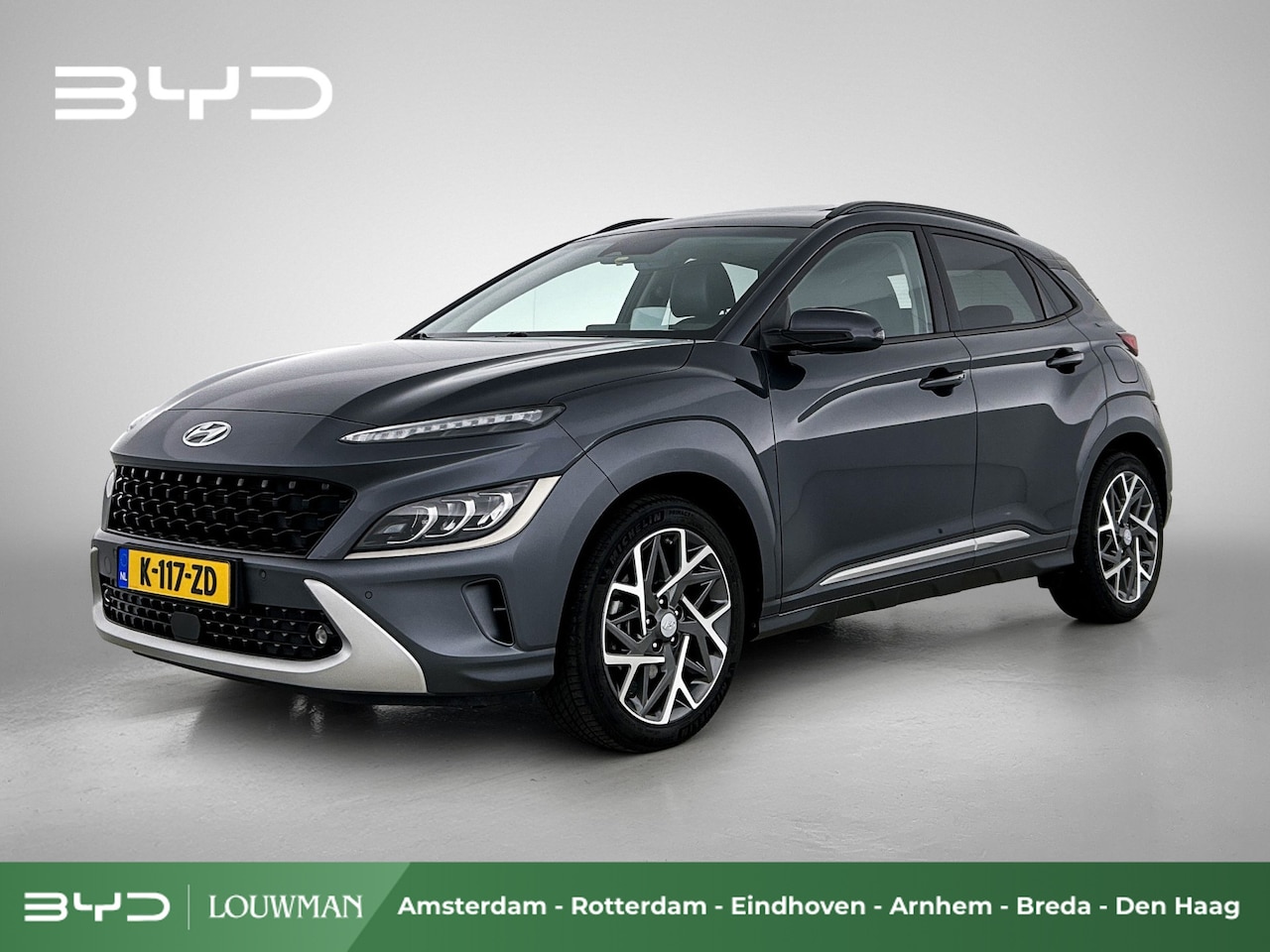 Hyundai Kona - 1.6 GDI HEV Premium Sky | Trekhaak | Facelift | Weinig KM | Schuif -/- Kanteldak | - AutoWereld.nl