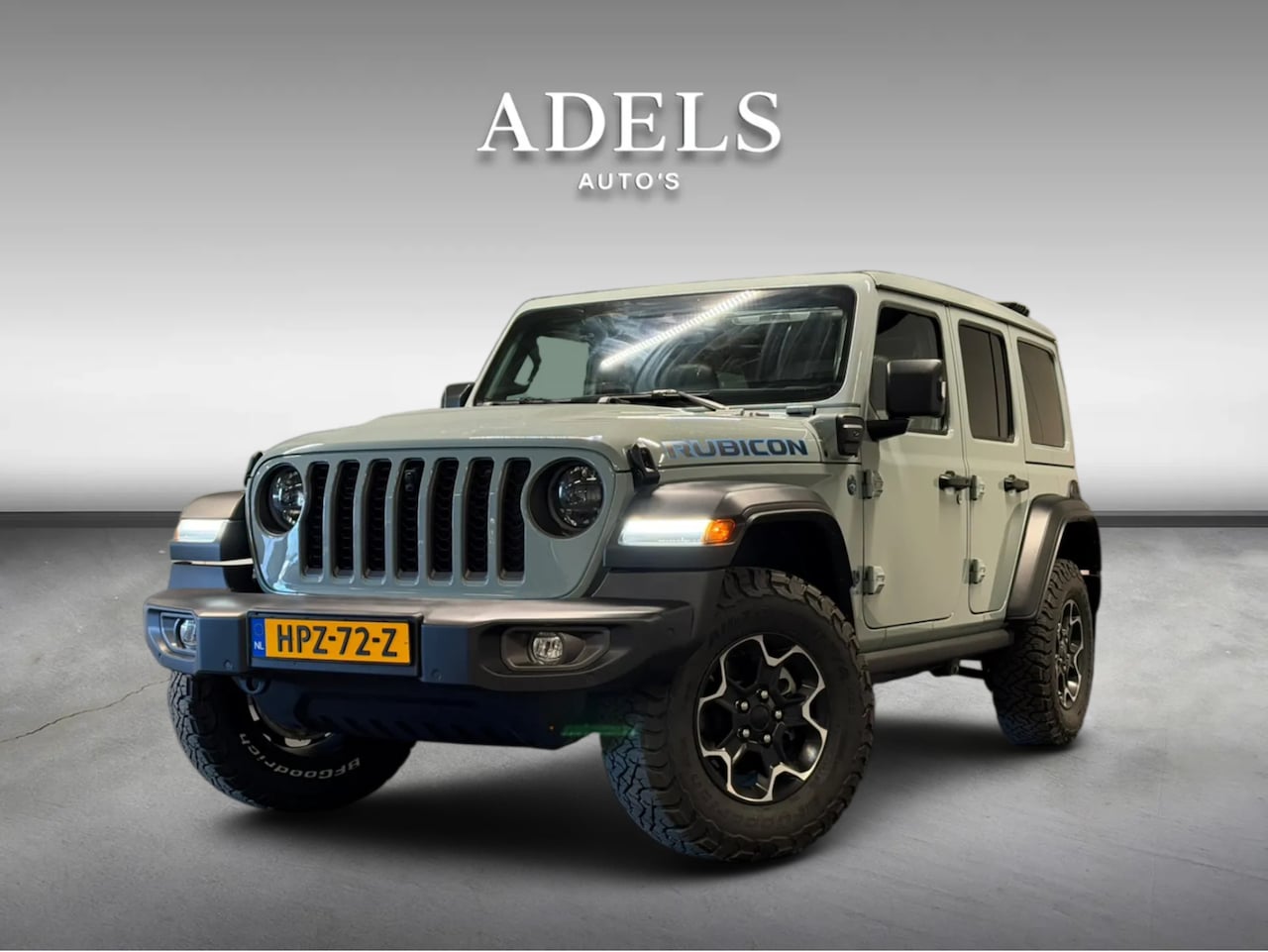 Jeep Wrangler Unlimited - 4xe 380 Rubicon Sky One Earl Clear Coat Softtop Keyless Leder - AutoWereld.nl