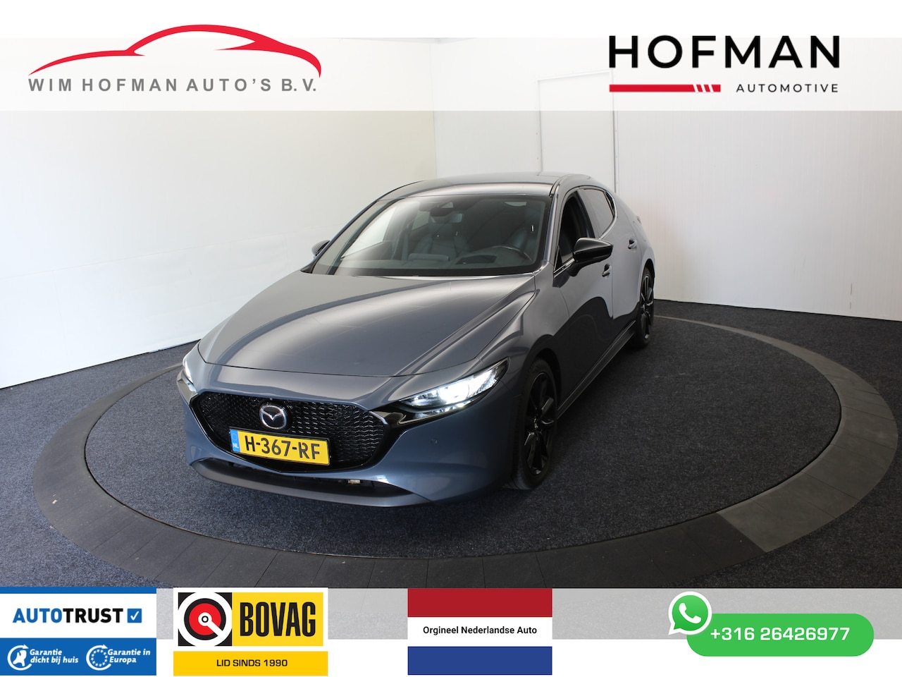 Mazda 3 - 2.0 e-SkyActiv-X M Hybrid 180 PKLuxury Trekh 360ºCamera Bose Vol Leder dodeh detec - AutoWereld.nl