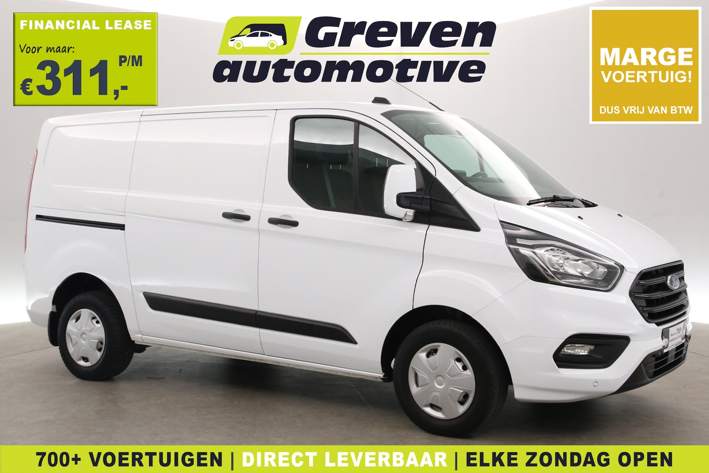 Ford Transit Custom - 2.0 TDCI L2H1 | Marge | Airco | Cruise | Carplay | 3 Zits | Trekhaak - AutoWereld.nl