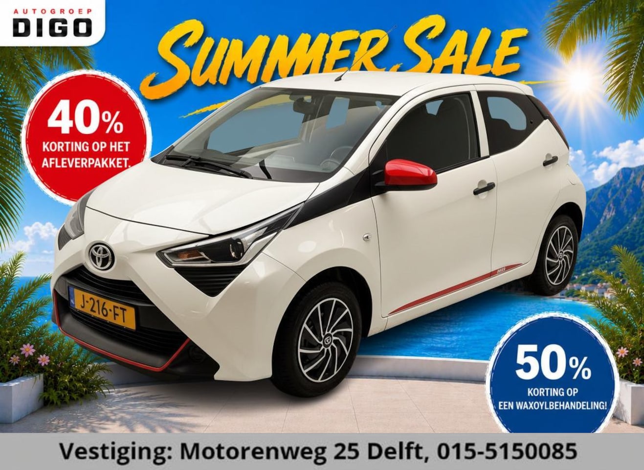 Toyota Aygo - 1.0 VVT-i CORAL RED PACK 1e EIG. GARANTIE 7-2030* AIRCO. CARPLAY NAVI.PRIVACY GLASS. COMFO - AutoWereld.nl