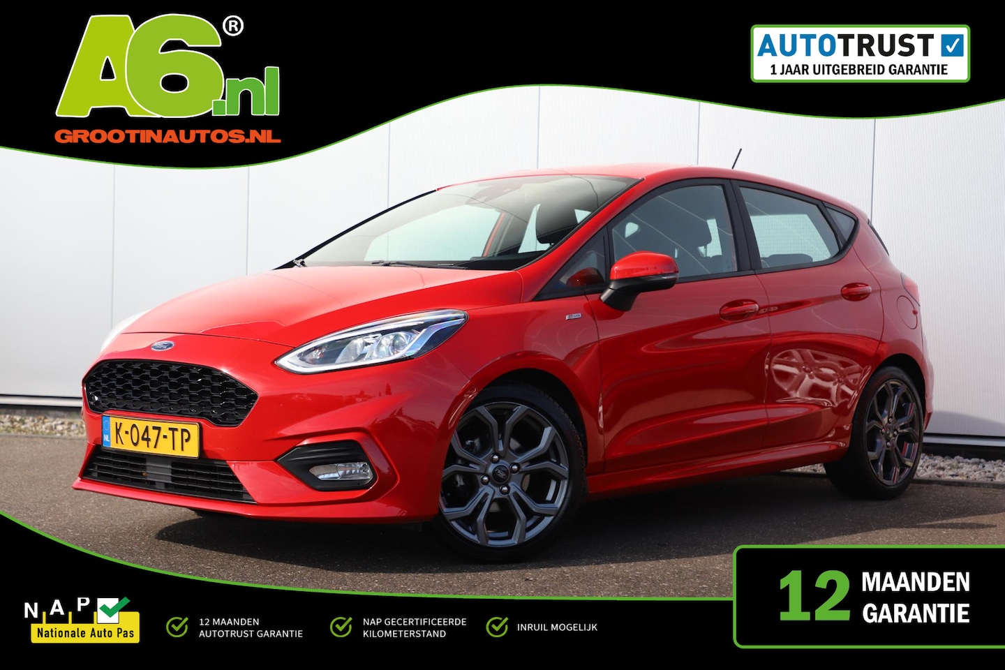 Ford Fiesta - 1.0 EcoBoost ST-Line Automaat LED Carplay Android Navigatie LMV Parkeersensor - AutoWereld.nl