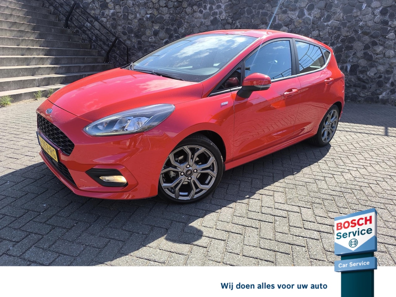Ford Fiesta - 1.0 EcoBoost Hybrid ST-Line 1.0 EcoBoost Hybrid ST-Line 125PK, carplay, cruise + climate control, Dab+ audio, Navi, 1e - AutoWereld.nl