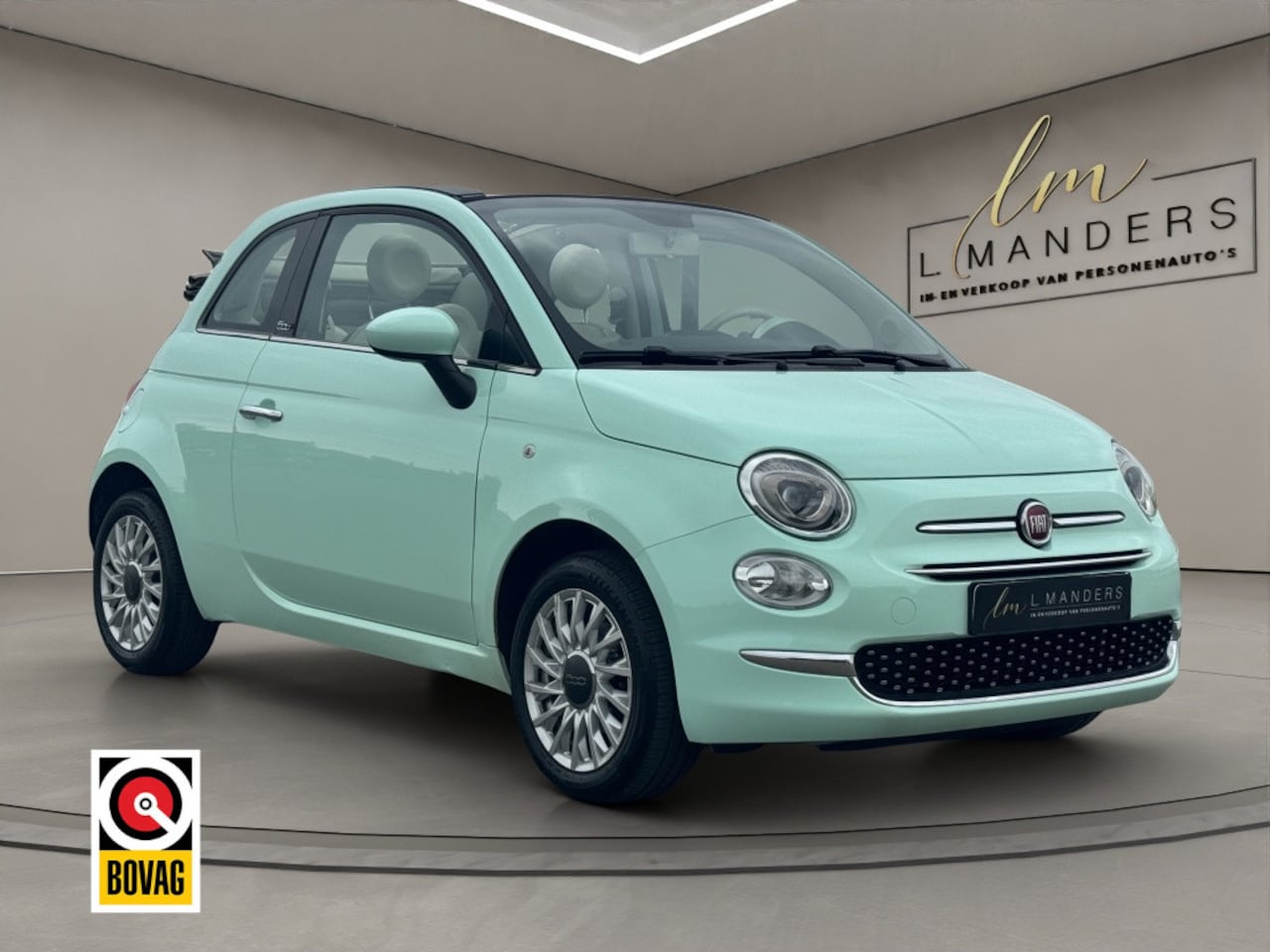 Fiat 500 C - 1.2 Lounge 2019 MINT GROEN | Cabrio | Display | PDC - AutoWereld.nl
