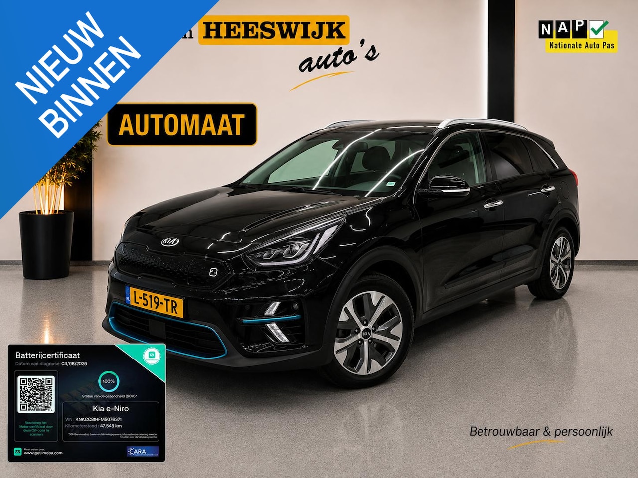 Kia e-Niro - DynamicPlusLine 39 kWh Airconditioning (automatisch) | Open dak | Stoelverwarming | SOG 1 - AutoWereld.nl
