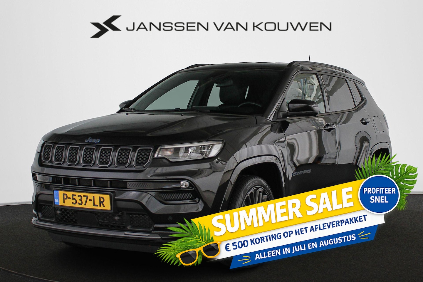 Jeep Compass - 4xe 240 Plug-in Hybrid Electric S Stuur-Stoelverwarming Leder Memory Keyless 19" - AutoWereld.nl