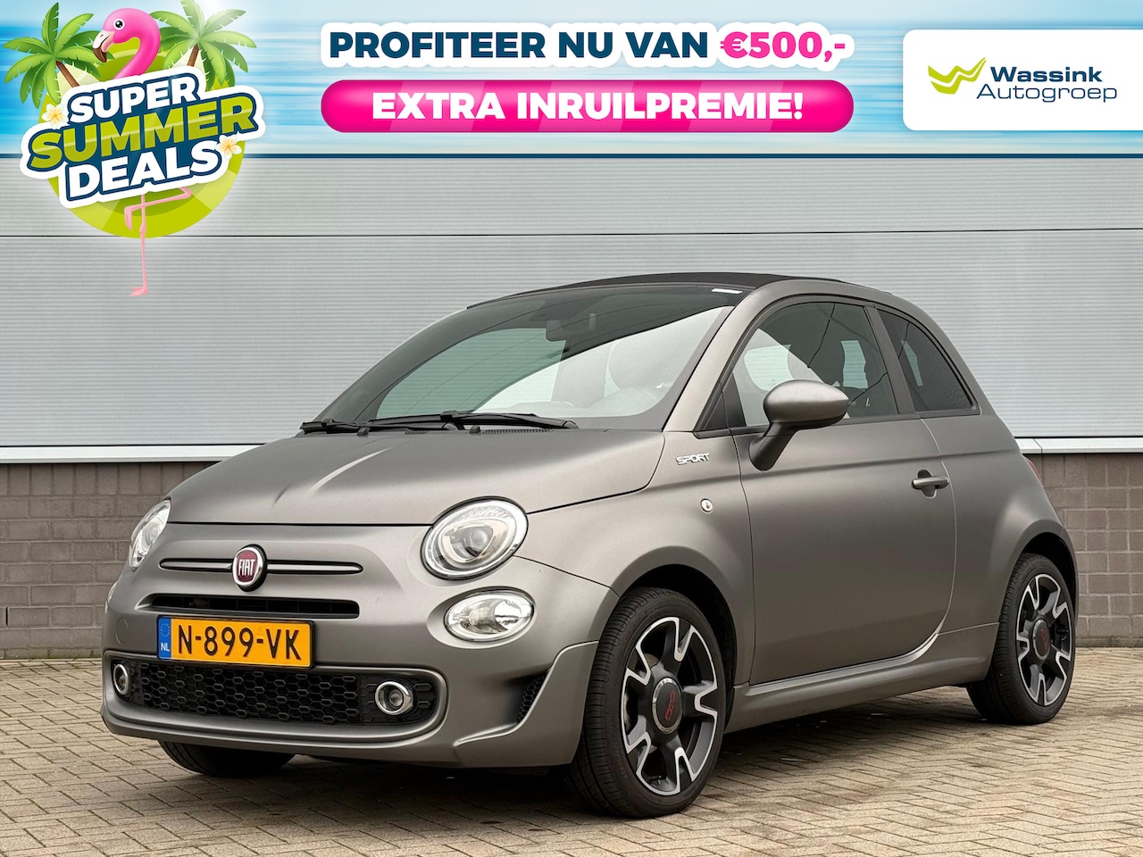 Fiat 500 C - 70 pk Hybrid Cult SUMMER DEALS | Matgrijs | Cabrio | Carplay | Climate Control - AutoWereld.nl