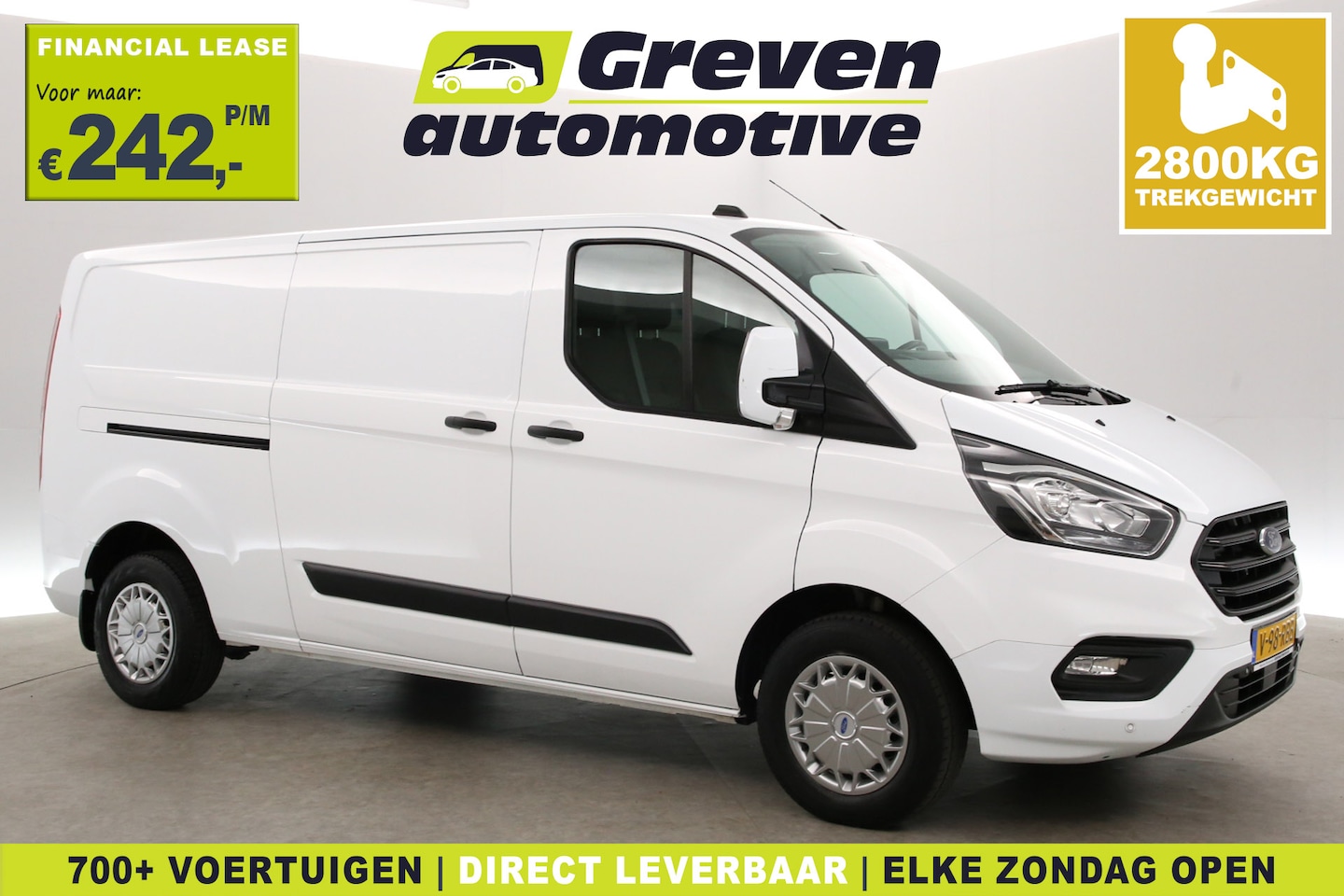 Ford Transit Custom - 2.0 TDCI L2H1 | 2800kg Trekgew. | Airco | Cruise | 3 Zits | Carplay | Trekhaak | Parkeerse - AutoWereld.nl
