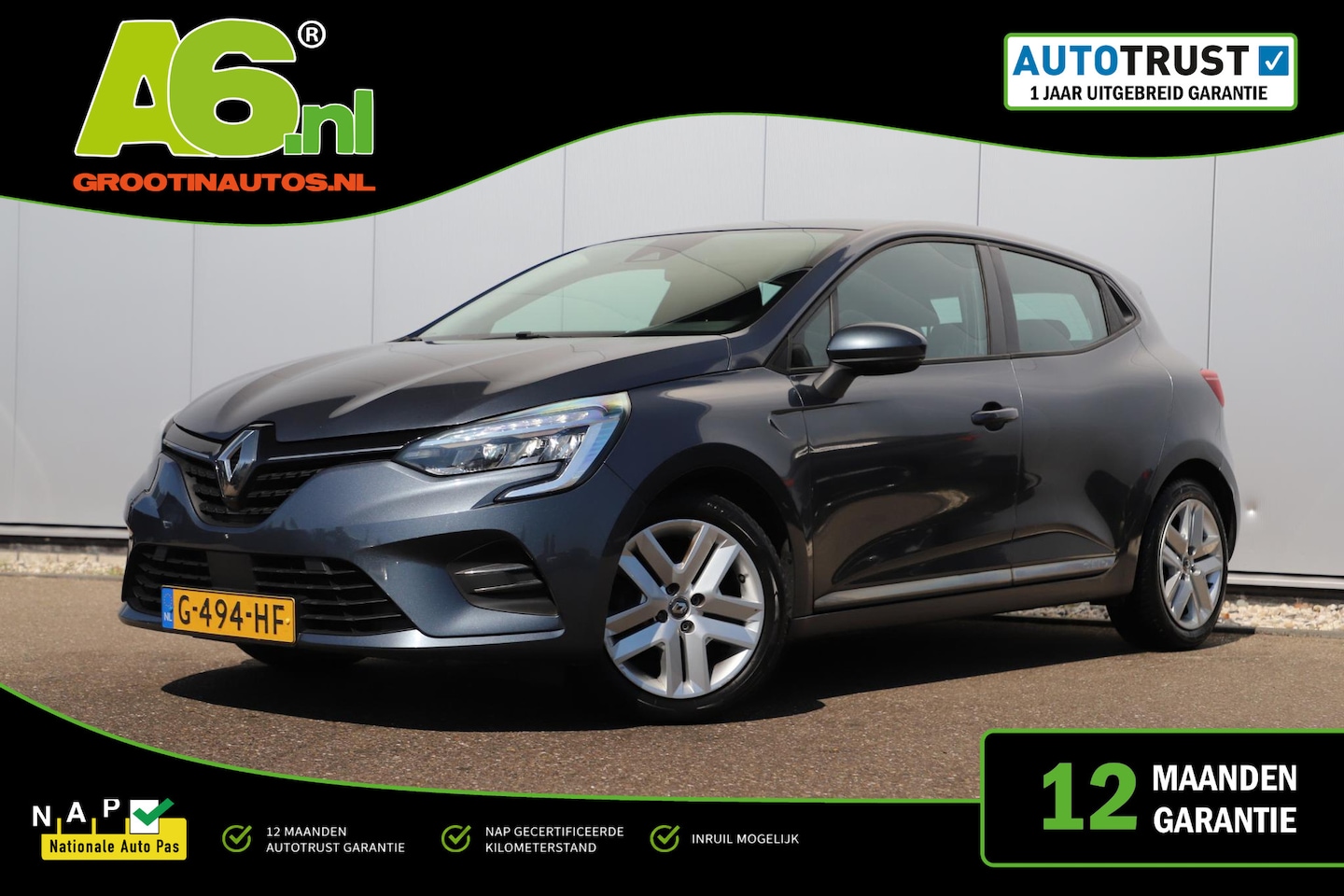 Renault Clio - 1.0 TCe Zen 101PK Navigatie Carplay Android Airco Cruise Control LED Rijstrooksensor - AutoWereld.nl